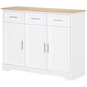 HOMCOM Modern Kitchen Sideboard Buffet Cabinet White Storage Island Dining Room Living Room Furniture