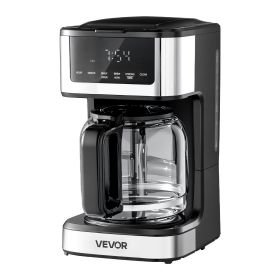 VEVOR Programmable Coffee Maker, 12 Cup Programmable Drip Coffee Makers with Touch Screen, 4-Hour Keep Warm Coffee Makers Drips