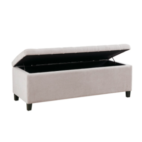 Tufted Top Soft Close Storage Bench (Option: Natural)