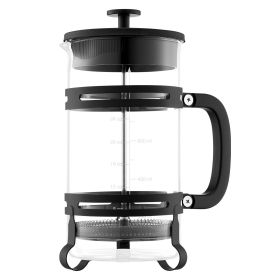 VEVOR French Press Coffee Maker, 34 Ounce 1 Liter Borosilicate Glass Coffee Press Tea Maker with Stainless Steel Filter (Color: Black)